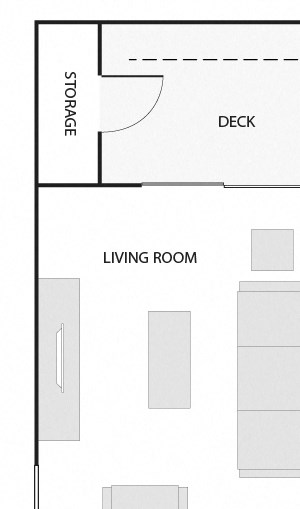 B - 2 Bedroom 2 Bath Floor Plan Layout - 1112 Square Feet
